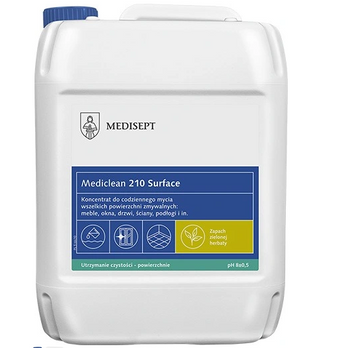 Medisept Mediclean 210 Superficie Preparación de té verde para uso diario en diversas superficies resistentes al agua 5 L