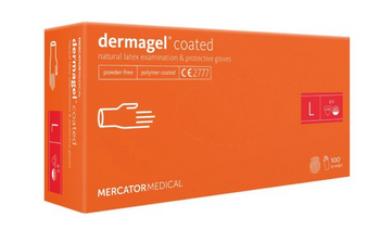 Mercator Dermagel Recubierto Guantes de látex desechables L 100 unid.Blancos