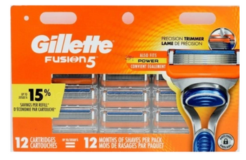 Recambios de cuchillas Gillette Fusion 5 Power 12 unidades