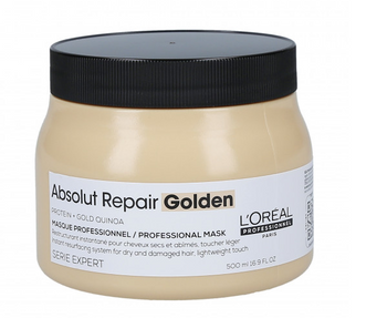 Loreal Absolut Repair Mascarilla Dorada Proteína +Quinoa para cabello fino dañado 500ml
