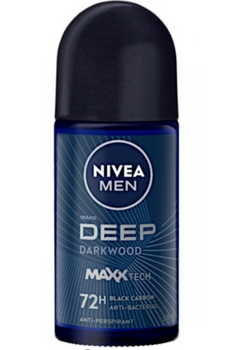 Nivea Antitranspirante Roll-On Hombre Negro Profundo Carbón Daark Madera 50 ml