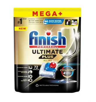 Finish Powerball Ultimate Plus ALLIN1 Cápsulas para lavavajillas 72 uds