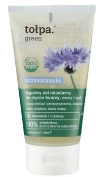TOŁPA Gel Micelar Limpiador Verde para la limpieza facial e hidratación de ojos y labios 150 ml