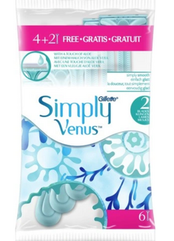 Gillette Simply Venus 2 Maquinilla de afeitar 6 piezas