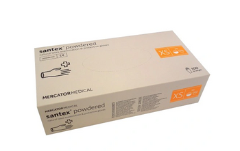Mercator Santex Guantes desechables de látex en polvo XS 100 unidades Crema