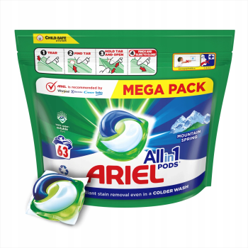 Ariel All in 1 Pods cápsulas para la colada 63 uds. Primavera de montaña