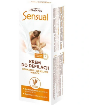 Joanna Sensual Krem Do Depilacji Ciała Delikatne Wrażliwe Miejsca 100 g Mleczko Owsiane