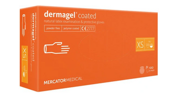 Mercator Dermagel Recubierto Guantes de látex desechables XS 100 unid.Blancos